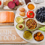 Plate full of brain-healthy foods