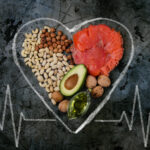 foods with healthy fats inside a heart shape