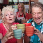 Group of friends toasting each other