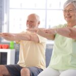 mature couple in the gym