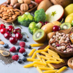 Selection of foods high in fiber