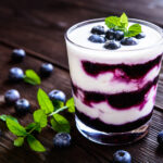 Glass of Greek Yogurt with Blueberries