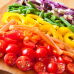 Selection of colorful veggies like a rainbow